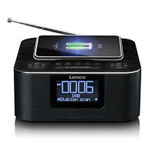 Lenco CR-650BK - DAB+/ FM Radiowecker mit Bluetooth"' und kabelloser Ladefunktio